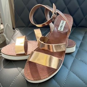 Steve Madden Marky Wedge Rose Gold Sandals